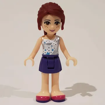 Tina - White/Silver Top, Dark Purple Skirt