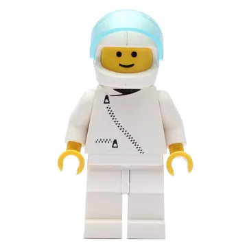 Racer, White Jacket with Zipper, White Helmet with Visor (3626a Head)