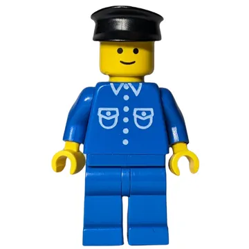 Blue Torso Shirt, Blue Legs, Black Hat