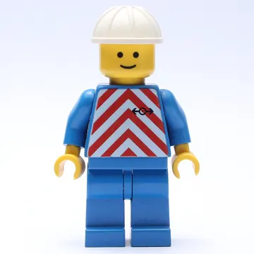 Train Worker - Red Vest, Blue Legs, White Helmet, Plain Face
