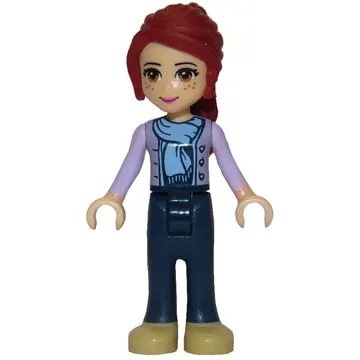 Mia - Lavender Jacket, Scarf, Dark Blue Trousers