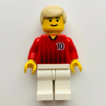 Soccer Player Red Torso, White Legs #10