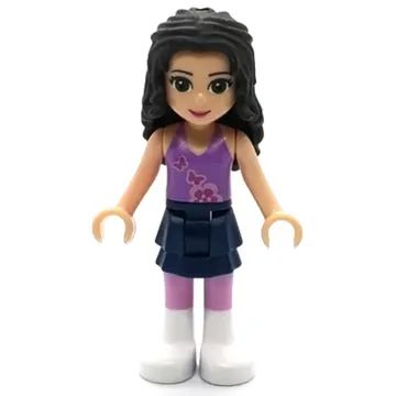 Emma - Lavender Top, Dark Blue Skirt