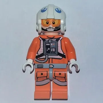 Rebel Pilot Snowspeeder, Orange Flight Suit, White Helmet, Orange and Yellow Visor