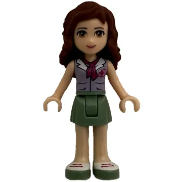 Olivia - Lavender Blouse, Sand Green Skirt