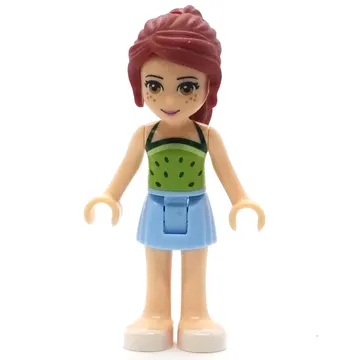Mia - Lime Top, Bright Light Blue Skirt