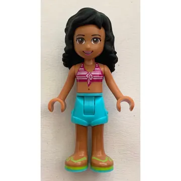 Kate - Magenta/White Bikini, Medium Azure Skirt