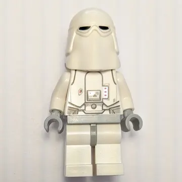 Snowtrooper, Light Bluish Gray Hips, Neck Bracket with Printed 1 x 1 Tile