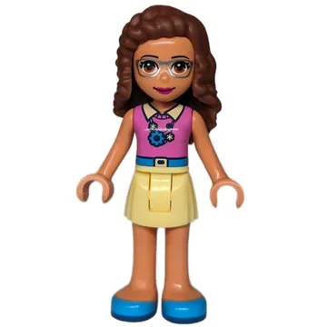 Olivia - Magenta Top, Bright Light Yellow Skirt