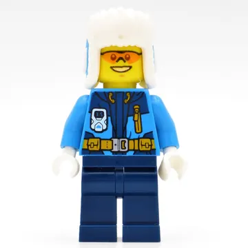 Arctic Explorer, Ushanka Hat, Orange Sunglasses