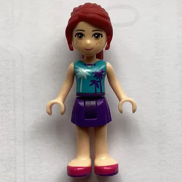 Mia - Medium Azure Top, Dark Purple Skirt