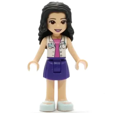 Emma - White Jacket, Dark Purple Skirt