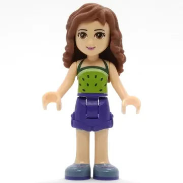 Olivia - Lime Top, Dark Purple Skirt