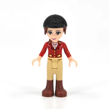 Olivia - Red Jacket, Tan Trousers