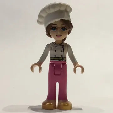 Lillie - White Jacket, Dark Pink Trousers, Chef's Hat
