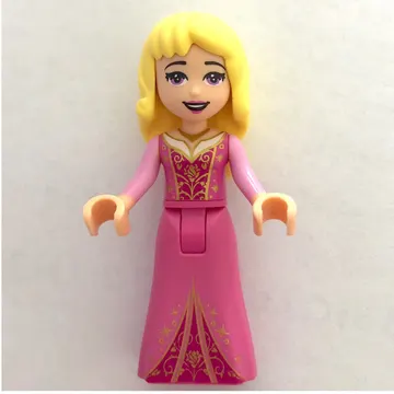 Aurora - Dark Pink Dress, Pearl Gold Decoration