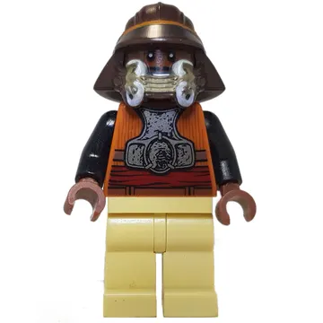 Lando Calrissian, Skiff Guard Disguise, Dark Brown Helmet, Tan Legs