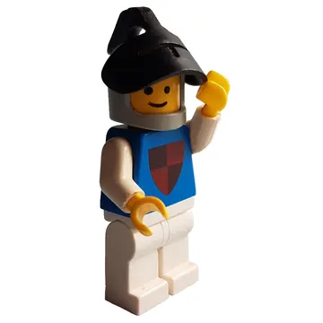 Knight (Quartered Shield) - White Legs, Black Visor