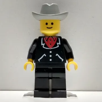 Man - Black Suit, Light Bluish Gray Cowboy Hat