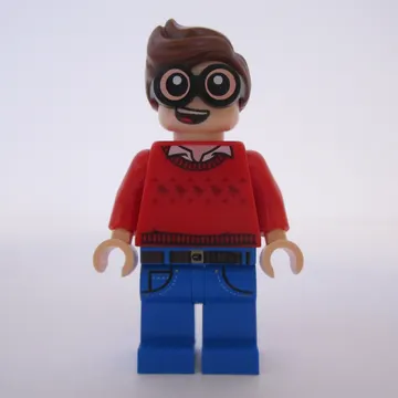 Dick Grayson with Red Sweater with Dark Red Robins Pattern