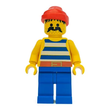 Pirate - Blue Stripes, Blue Legs, Red Bandana, Head Solid Stud