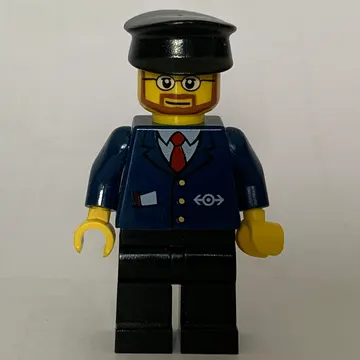 Conductor - Dark Blue Jacket, Black Legs, Black Hat, Beard