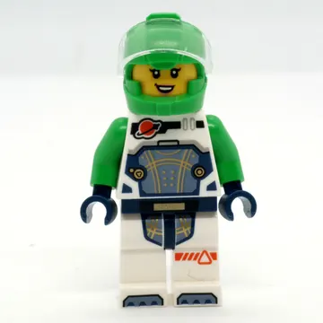 Astronaut, White Spacesuit, Bright Green Helmet
