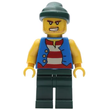 Pirate - Blue Vest, Dark Green Legs, Dark Green Bandana
