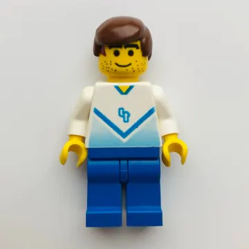 Soccer Player White Torso, Blue Legs, #4