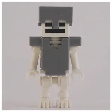 Skeleton, Square Skull, Flat Silver Helmet and Armor