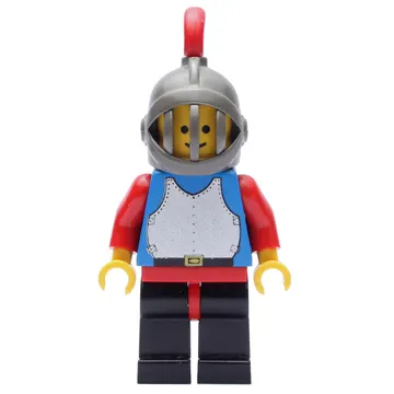 Knight (Breastplate on Blue) - Black Legs, Red Plume