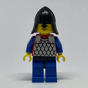 Knight (Scale Mail on Red) - Blue Arms, Blue Legs, Black Neck-Protector