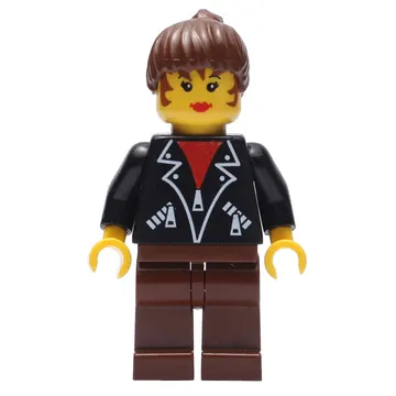 Woman - Black Jacket, Brown Legs