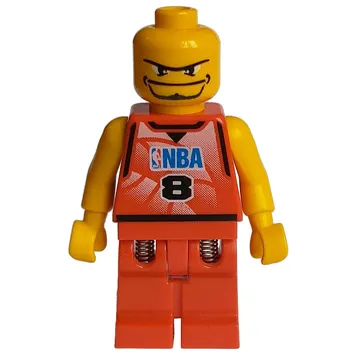 Basketball Player, Red Torso, Red Legs #8