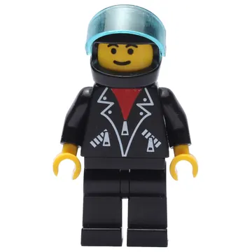Black Jacket, Black Legs, Black Helmet