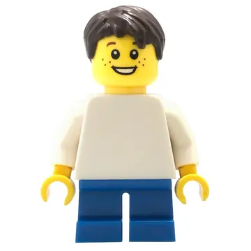 Boy, Plain White Torso, Short Blue Legs, Dark Brown Hair