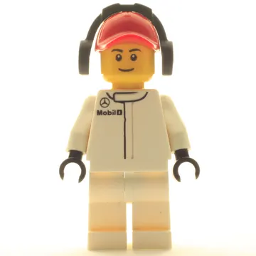 Pit Crew, White Torso, White Legs, Red Cap, Male