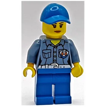 Coast Guard, Woman, Sand Blue Shirt with Badge, Blue Cap