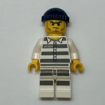 Criminal, Prison Shirt with #50380, Dark Blue Hat