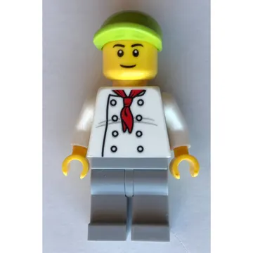 Chef, Red Neckerchief, Light Bluish Gray Legs, Lime Cap