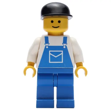 Man, Blue Overalls, Black Cap