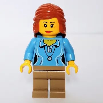 Medium Blue Torso, Dark Tan Legs, Dark Orange Hair