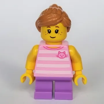 Kid, Bright Pink Torso, Medium Lavender Legs, Medium Nougat Hair