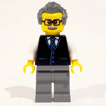 Launch Director - Black Torso, Dark Bluish Grey Legs, Dark Bluish Grey Hair
