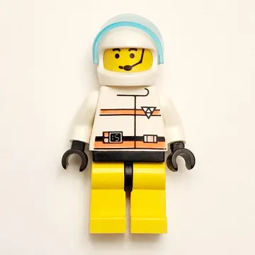 Res-Q Man, Yellow Legs, White Helmet with Visor, Headset