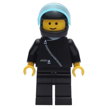 Racer, Black Jacket with Zipper, Black Helmet with Visor (3626b Head)