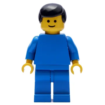 Man, Plain Blue, Black Hair