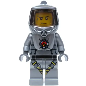 Volcano Explorer, Man, Flat Silver Hazmat Suit