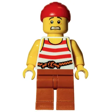 Pirate, Red and White Striped Shirt, Red Bandanna