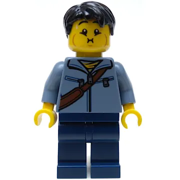 Sand Blue Torso, Dark Blue Legs, Black Hair